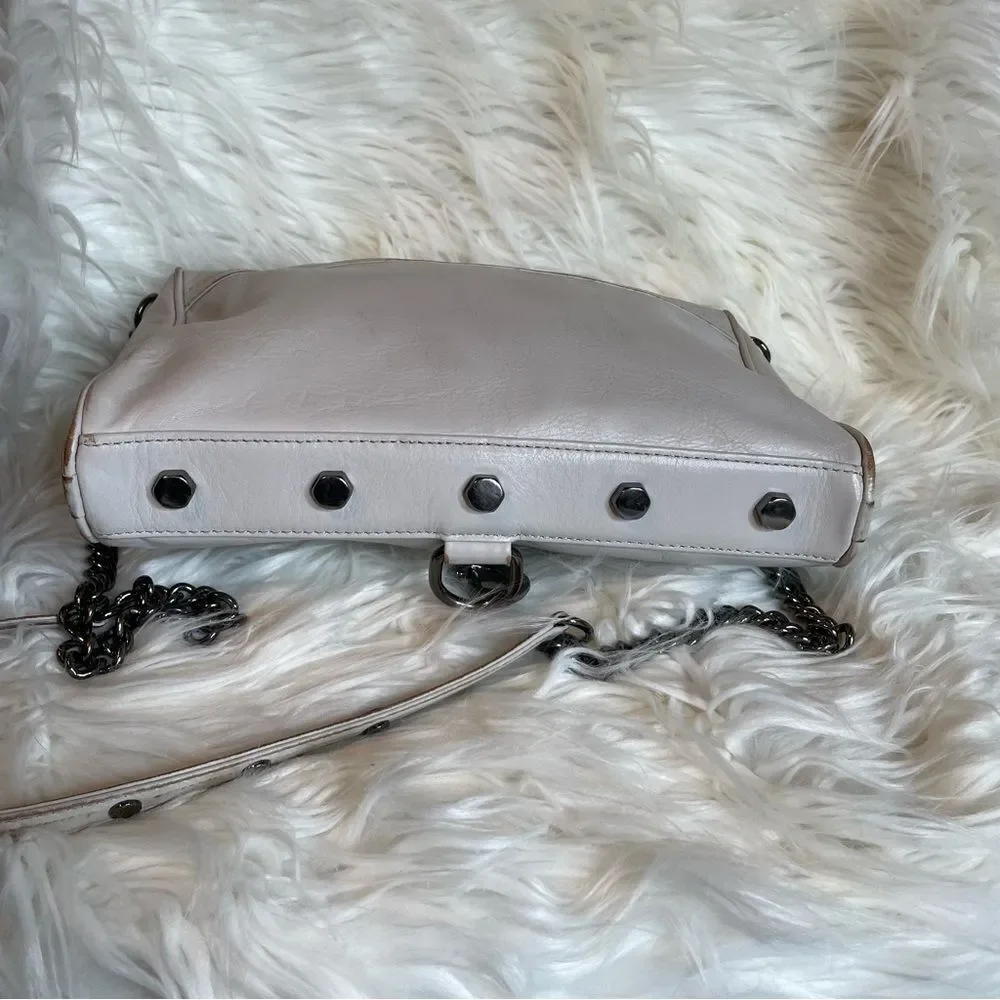 REBECCA MINKOFF Mini Mac Beige Leather Crossbody Shoulder Bag‎